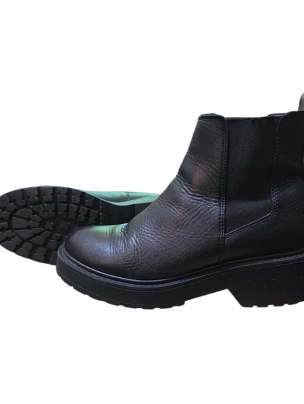 Steve Madden Black Leather Platform Chelsea Ankle Boots Size 8M - Picture 7 of 13